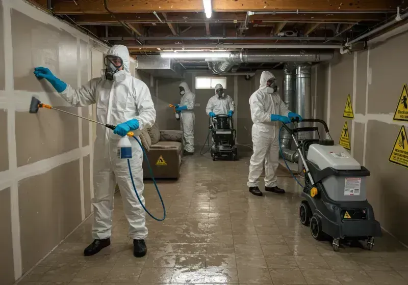 Basement Moisture Removal and Structural Drying process in Raymore, MO